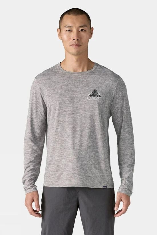 Patagonia Mens Capilene Cool Daily Graphic Long Sleeve T- Shirt - Lands 5 Patagonia Mens Capilene Cool Daily Graphic Long Sleeve T- Shirt - Lands - Image 3