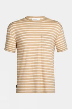 Icebreaker Mens Granary Stripe Pocket Tee